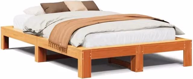 Letto matrimoniale | Letto per adulti | Letto senza Materasso Marrone Cera 120x190 cm in Legno di Pino