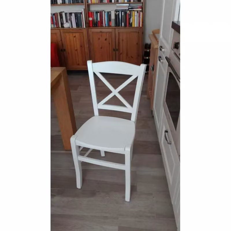 Set di 2 sedie shabby chic in legno di faggio laccato bianco Mobili 2G – 2