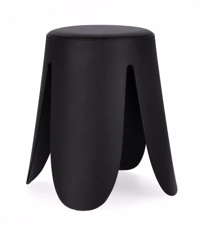 Set di 4 sgabelli Imogen GIORDANOSHOP in similpelle nero, diametro: 37 cm, altezza: 47 cm – 2