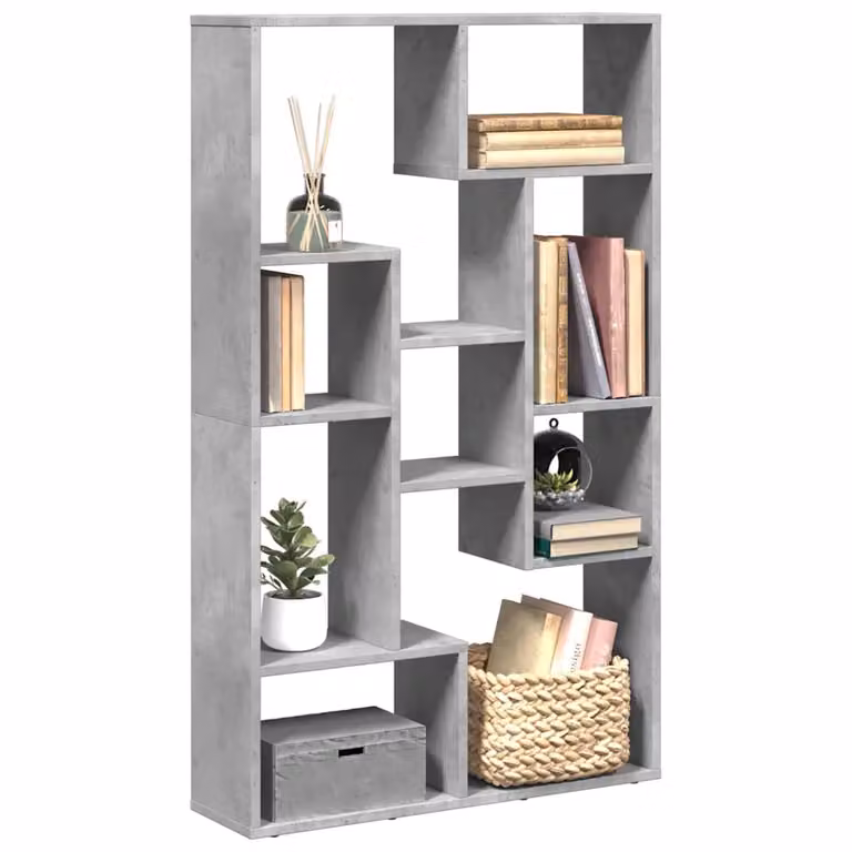 Libreria moderna vidaXL in MDF Grigio Cemento, L 72 cm x P 20 cm x H 120,5 cm