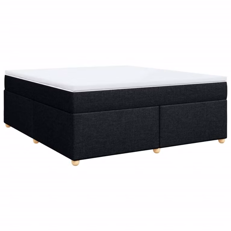 Letto a molle con materasso nero 180x200 cm in tessuto