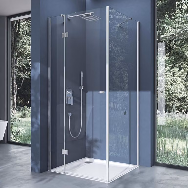 doporro Box Doccia 100x100x190cm, Cabina Bagno Vetro di Sicurezza ESG Vetro Trasparente Incluso Rivestimento Facile da Pulire Ravenna05k