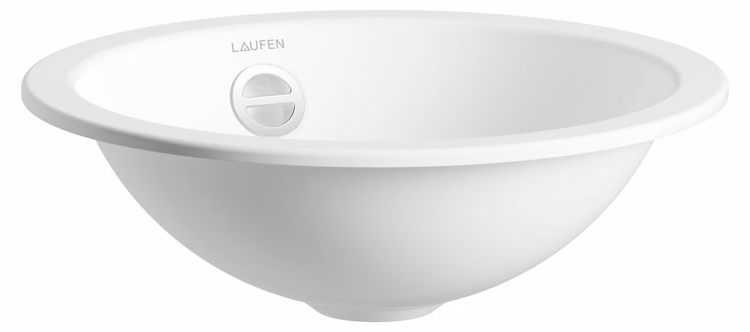 LAUFEN FORM Lavabo à encastrer par le bas, rond, sans trou pour robinet, avec trop-plein, 325x325x110mm, blanc brillant, H513FM20001091, H513FM20001091