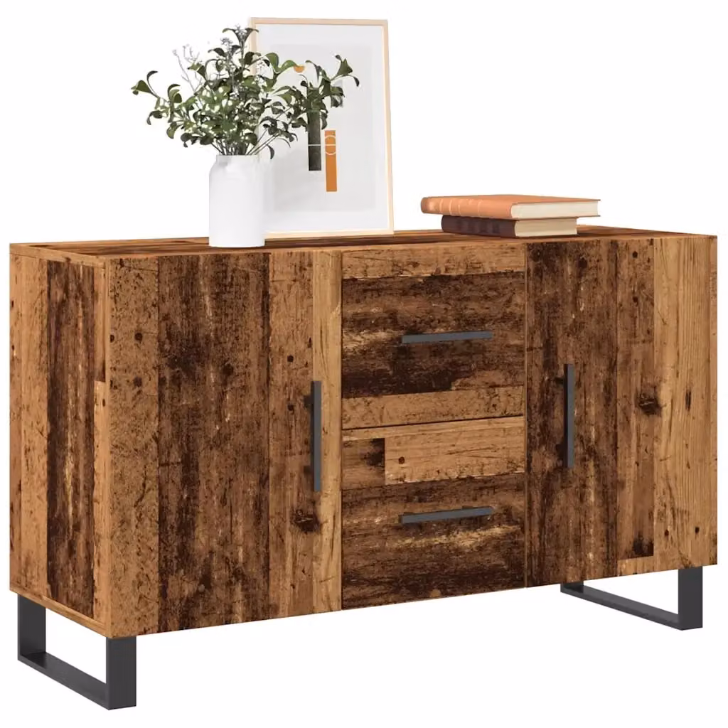 Credenza Buffet in Legno e Metallo Stile Industrial, Colore Marrone, L 100 x P 36 x H 60 cm – 2