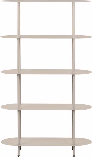 Libreria Rieti Vikasa Home in metallo con 5 ripiani, colore sabbia/beige, L 90 cm x P 31 cm x H 150 cm