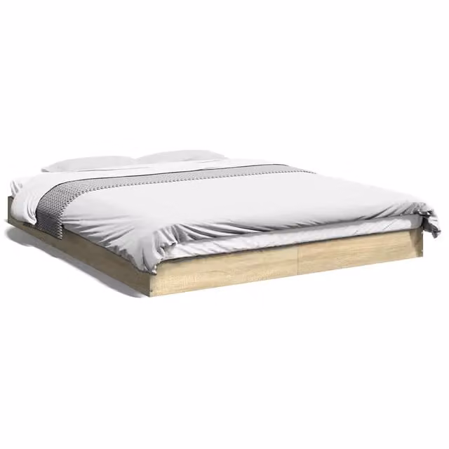 Letto matrimoniale moderno DESIGN IN in truciolato e MDF color Rovere Sonoma, L: 160 cm x P: 200 cm – 1