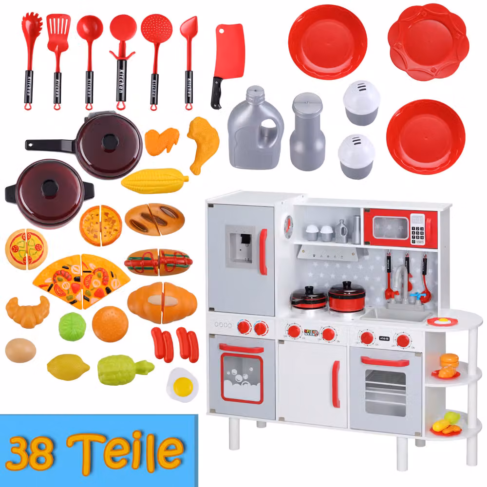 Cucina giocattolo Spielwerk per bambini in legno e plastica, multicolore, L: 91 cm, P: 33 cm, H: 92 cm – 2