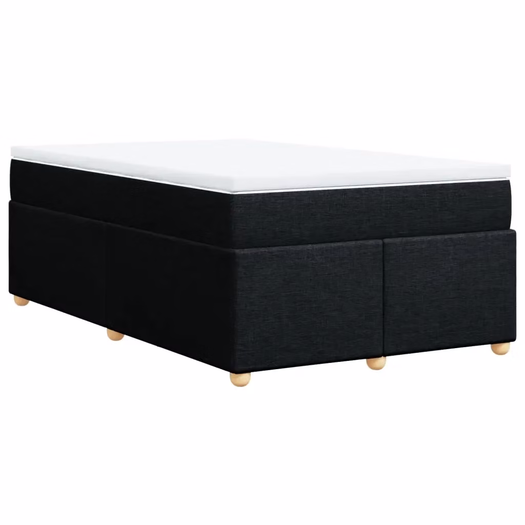 Letto Ibrido vidaXL con Giroletto a Molle e Materasso in Tessuto Nero e Bianco L/P/H: 120 x 190 cm – 2