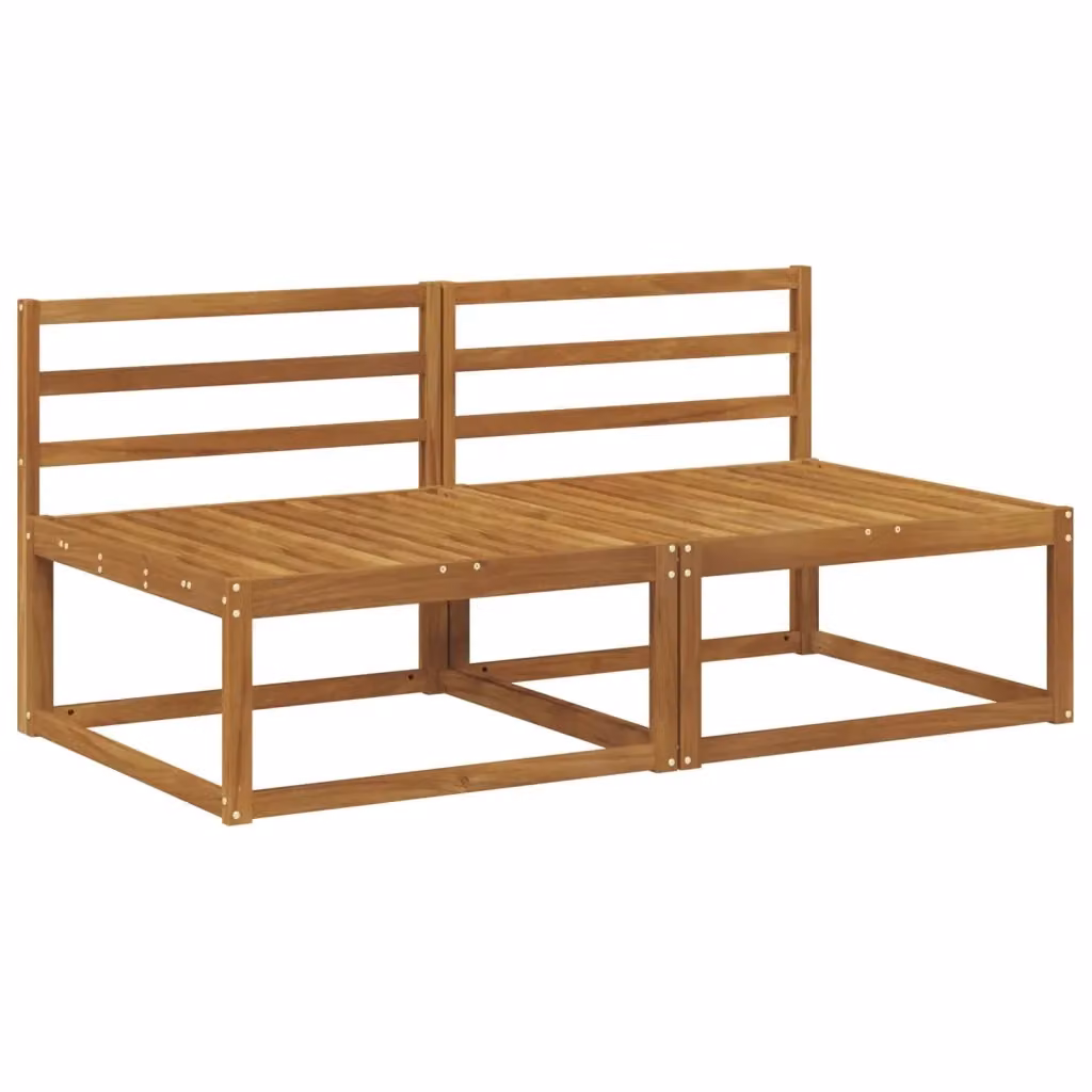 Set di 2 pezzi di divani modulari centrali per esterno DESIGN IN in legno di acacia color marrone L: 158 cm, P: 83 cm, H: 73 cm – 2