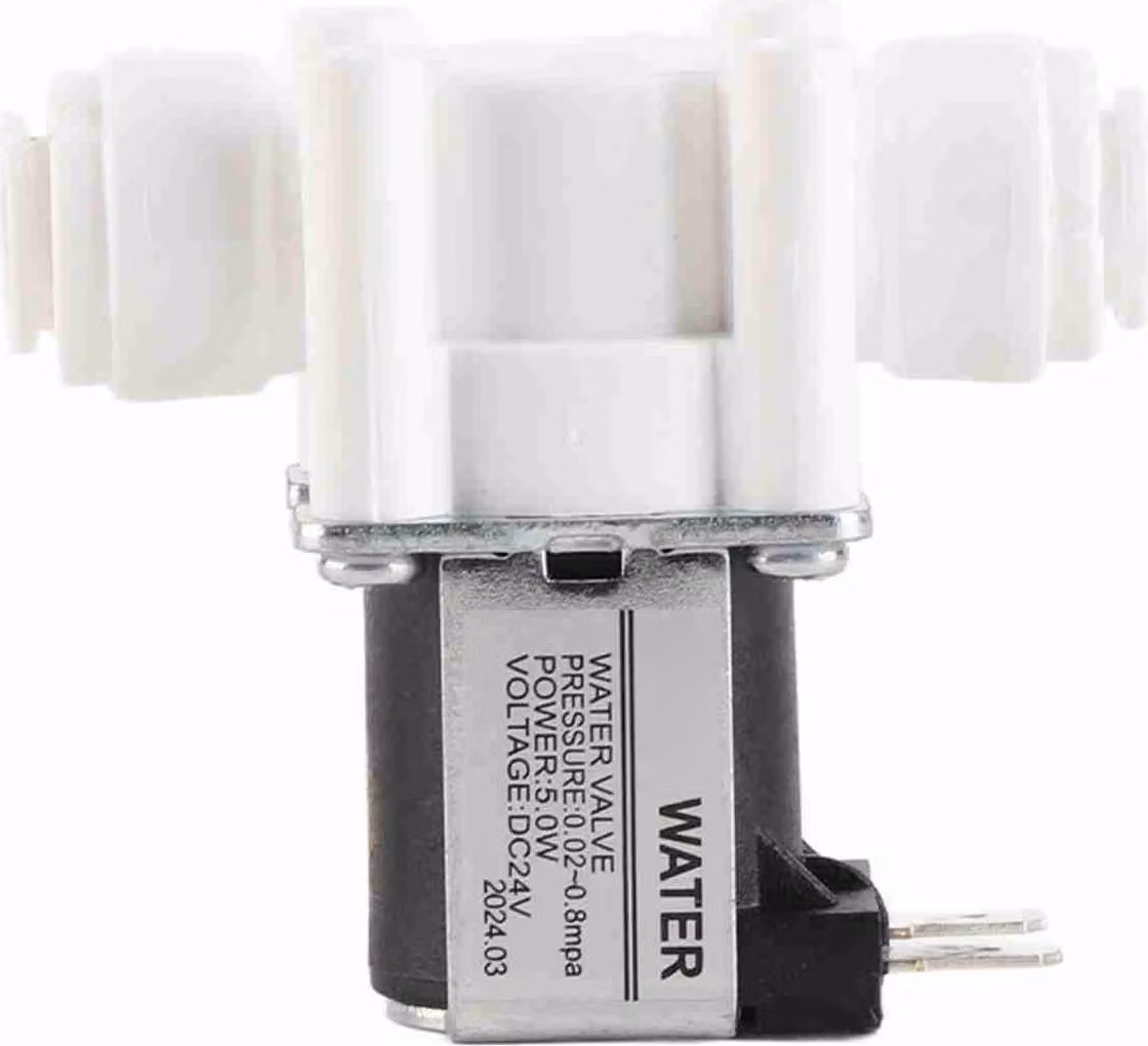 elettrovalvola 24 VDC N/C in plastica, connettore rapido per depuratore d'acqua