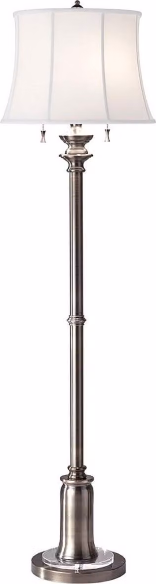 Casa Padrino Lampada da terra barocca argento antico / bianco Ø 43 x H. 157,5 cm - Elegante lampada da terra in stile barocco - Lampade barocche - Lampade da terra in stile barocco - Mobili barocchi - Interni barocchi