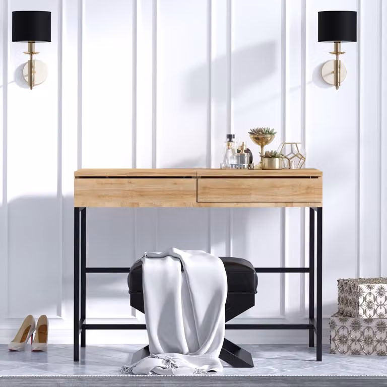 Skye Decor, Linda, tavolini da toilette, rovere, truciolato melaminico, 100 x 45 x 75 cm
