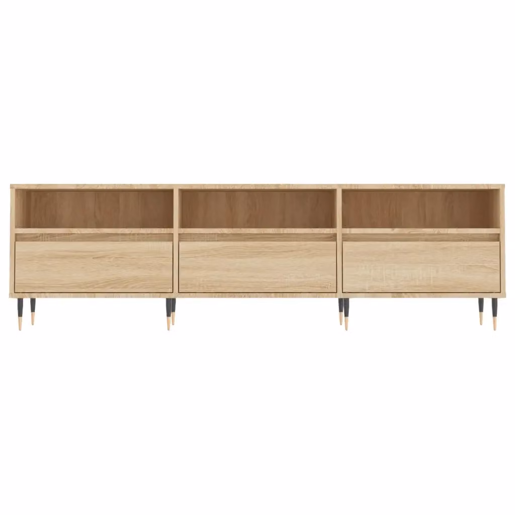 Mobile porta TV moderno in legno composito di rovere Sonoma color marrone con vano contenitore L: 150 cm, P: 30 cm, H: 44,5 cm – 2