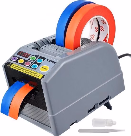 Taglierina automatica per nastro adesivo VEVOR ZCUT-9 grigio per uso professionale, larghezza nastro da 6 a 60 mm