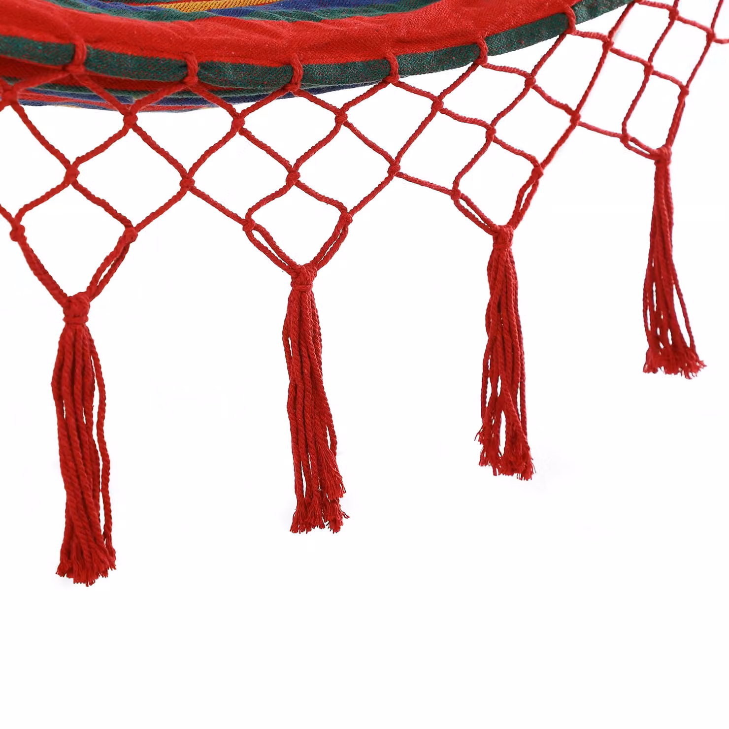 Amaca Detex con frange in stile boho rossa per adulti, portata fino a 300 kg, L 320 x P 150 cm – 2