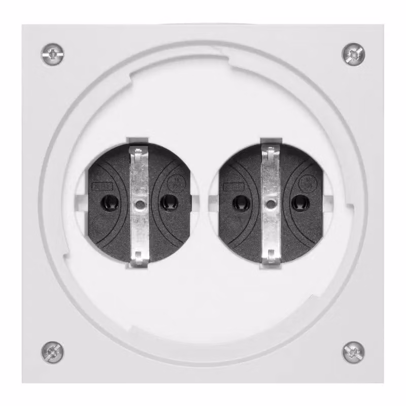 ABL SURSUM SCHUKO, presa doppia a filo muro, grigio