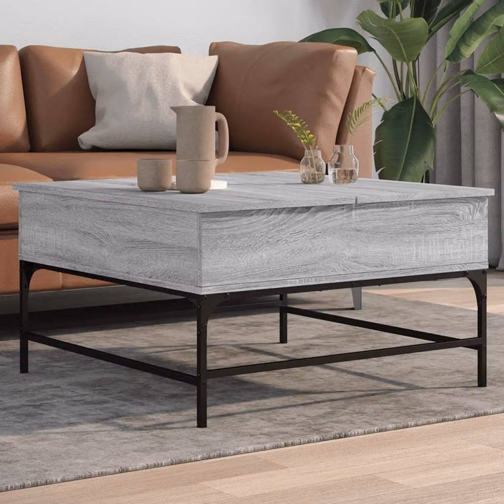 Maison Exclusive - Tavolino grigio Sonoma 80x80x45 cm Materiale ligneo e metallo