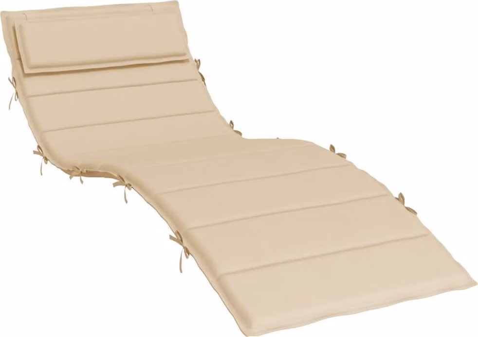 Cuscino per Lettino Beige 180x60x4 cm in Tessuto Oxford