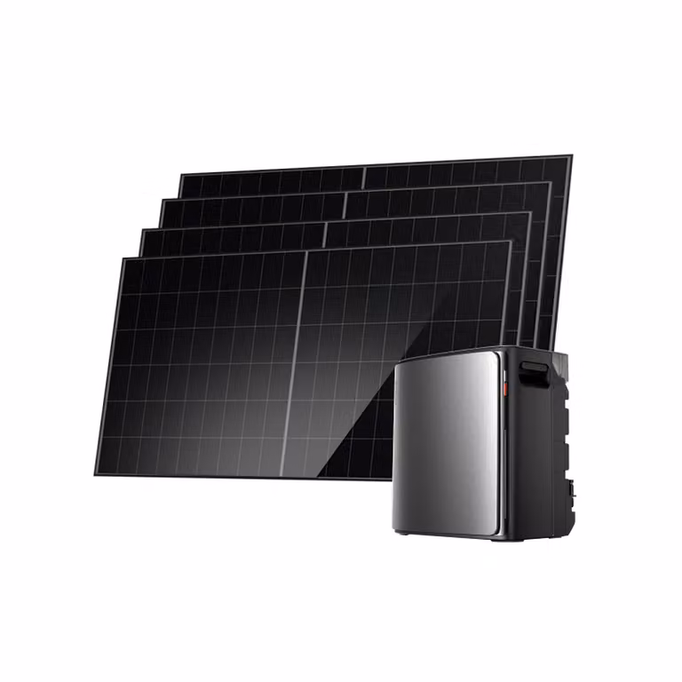 Sistema fotovoltaico da balcone EcoFlow STREAM Ultra X con accumulo, dotato di un sistema di accumulo da 3,84 kWh, ideale per impianti da balcone, e composto da 4 pannelli solari da 500W ciascuno