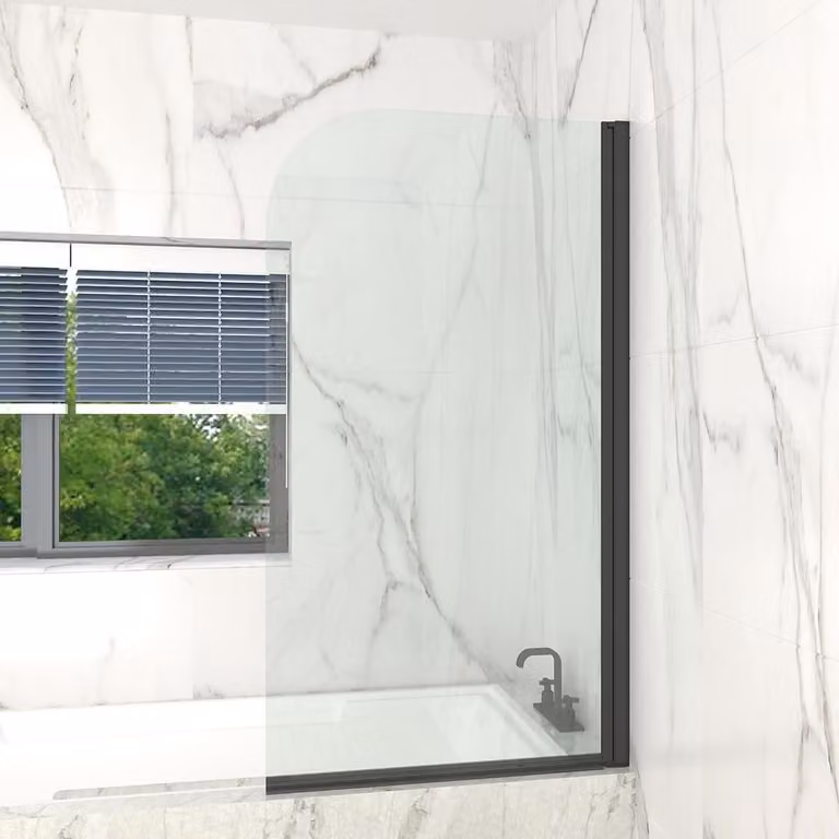 Pannello doccia pieghevole per vasca da bagno, 80 x 140 cm, nero
