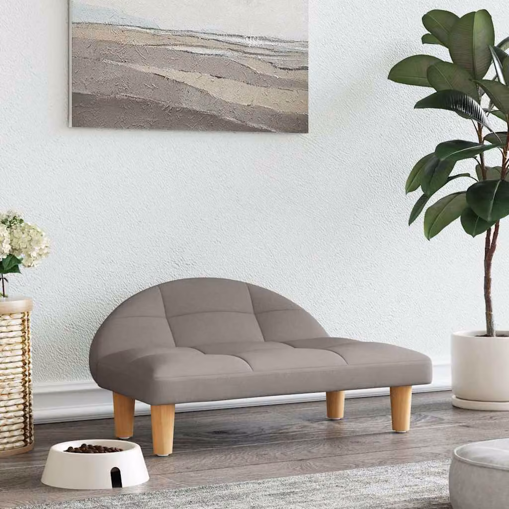vidaXL Lettino per Cani in Tessuto Grigio Tortora L 70 cm x P 52 cm x H 30 cm