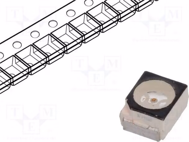 5 LED, lunghezza d'onda 1150÷3800 nm, tipo 3528, PLCC2, colore giallo, SMD, intensità luminosa 450÷1400 mcd, dimensioni 3,4x3x2,1 mm, modello LY T68F-U1AA-46-1