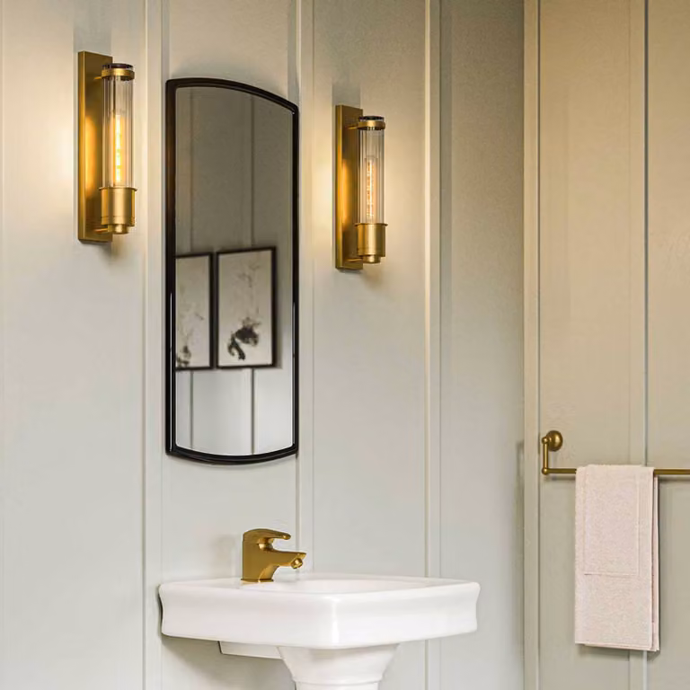 Quintiesse Applique da parete Wellington, dimmerabile, Ottone / Oro, Bagno, Metallo, Moderno, Applique