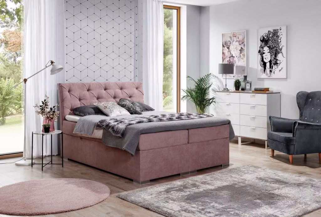 Chesterfield Bett Polsterbett Doppelbett Betten Big XXL Designer Luxus Bett