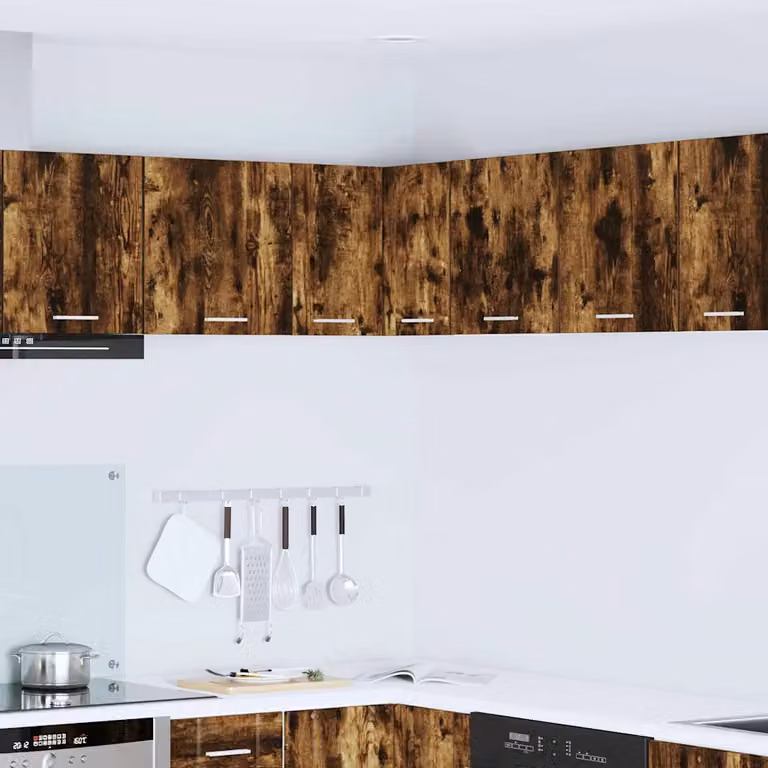vidaXL Armadio pensile da cucina moderno in legno MDF, Rovere e Bianco, L 57 x P 40 x H 57 cm