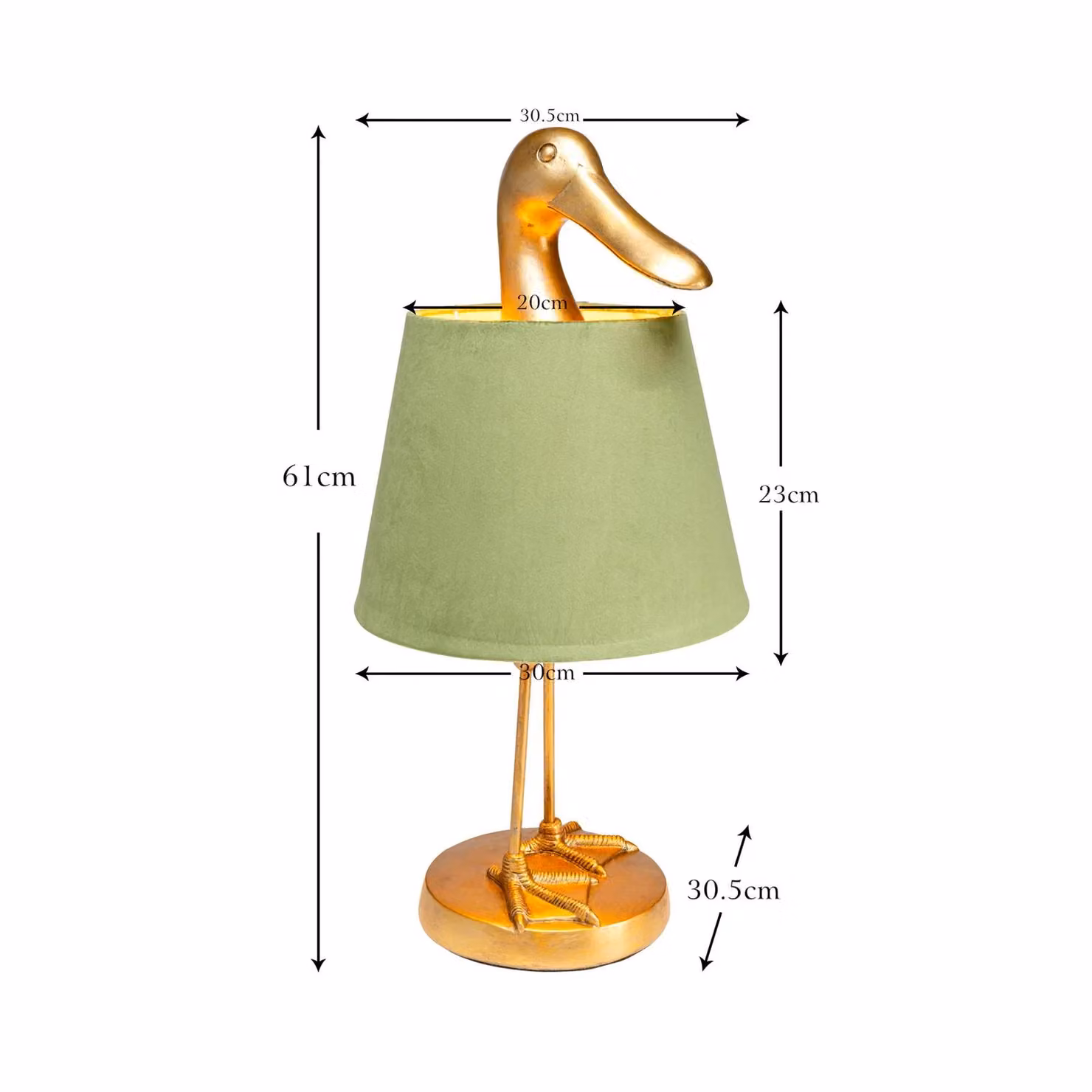 KARE Lampada da tavolo Tischleuchte Duck, Verde, Soggiorno / Sala da pranzo, Tessuto / Stoffa / Seta, Moderno, Lampada da tavolo