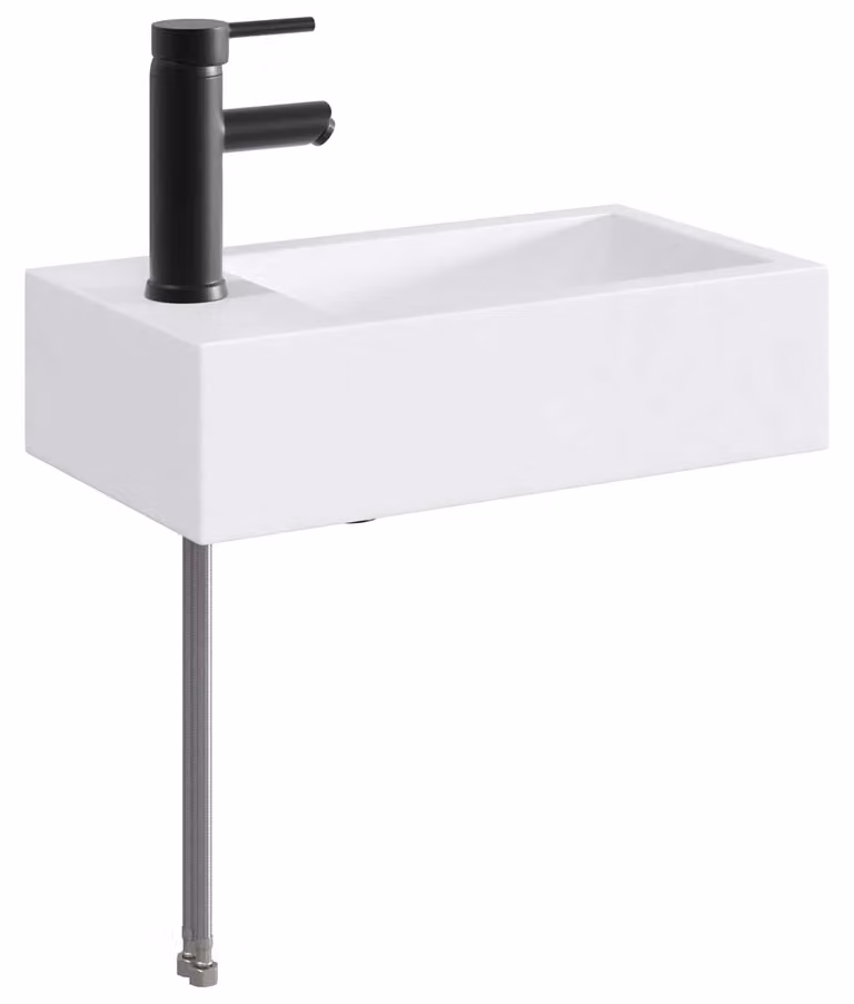 Lavabo da bagno Nero Opaco 45,5 x 25,5 x 13 cm Metallo
