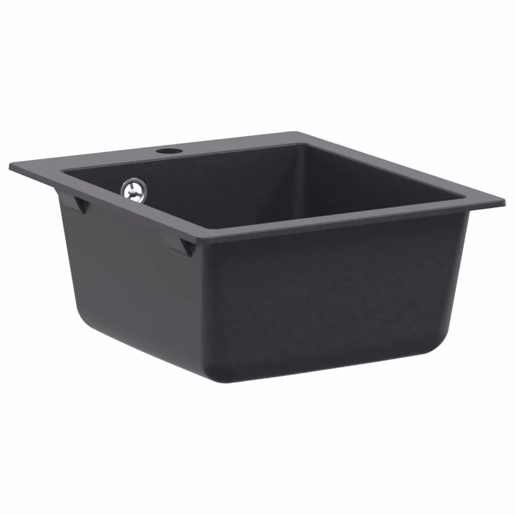 Lavello da cucina a una vasca in granito vidaXL colore grigio L/P/H: 42,5 x 50 x 31 cm – 2