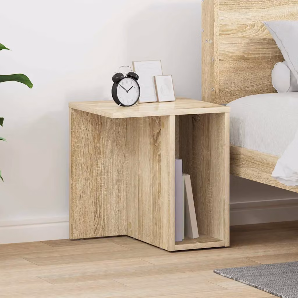 Tavolino moderno vidaXL in legno Rovere Sonoma, colore marrone e beige, L/P/H: 37 x 32 x 40 cm