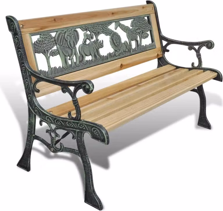 The Living Store Panca da giardino per bambini 84 cm in legno
