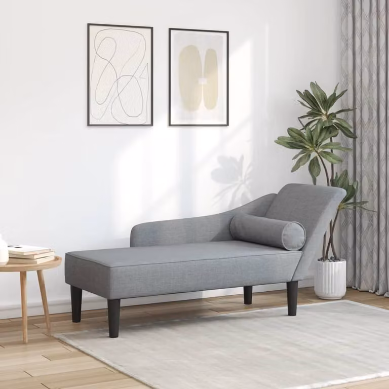 Maison Exclusive - Chaise longue con cuscini Tessuto grigio chiaro