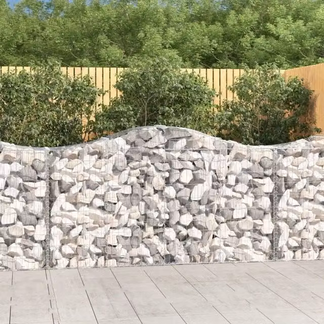 Cesti Gabbioni ad Arco 9 pz 200x50x100/120 cm Ferro Zincato 3145647