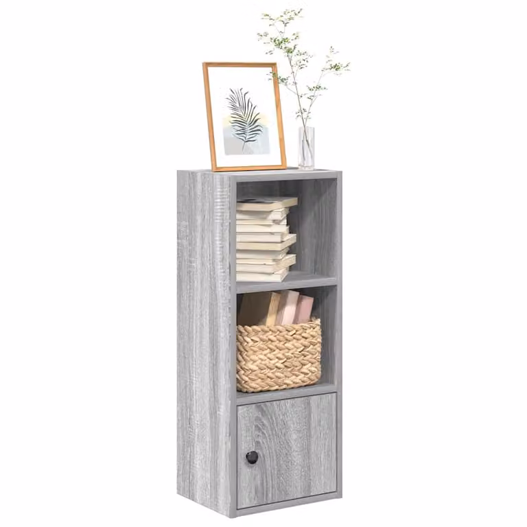 Libreria moderna vidaXL in legno e MDF grigio, L/P/H: 31 x 24 x 77 cm