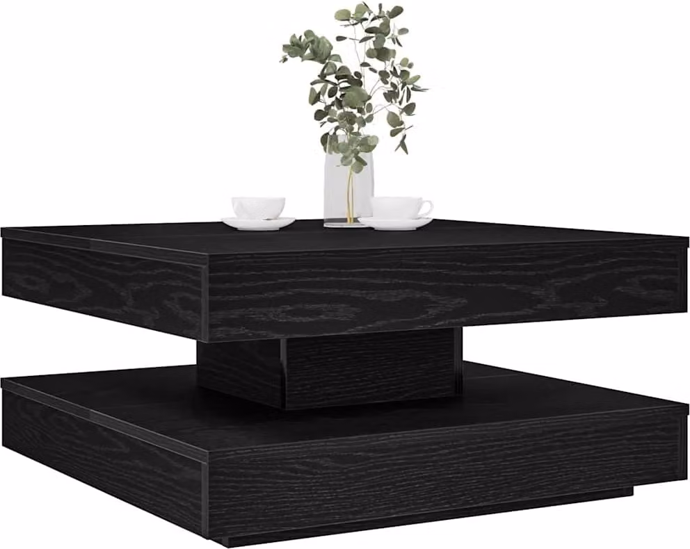 Maison Exclusive - Tavolino girevole a 360 gradi Nero 70x70x34,5 cm