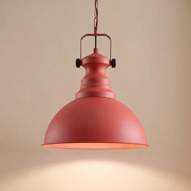 Lampada a sospensione Kure Opviq, dimmerabile, Rosso, Soggiorno / Sala da pranzo, Metallo, Vintage, Lampada a sospensione