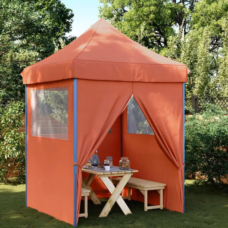 Tendone per feste pieghevole pop-up con 4 pareti vidaXL colore terracotta