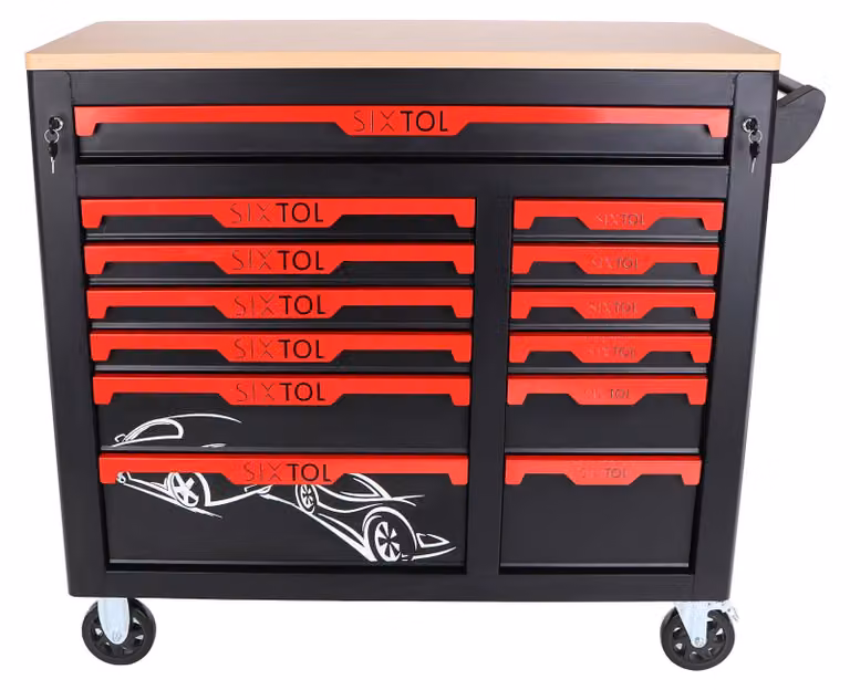 Carrello da officina con utensili, modello TITAN 1559, 13 cassetti, set di 1559 utensili