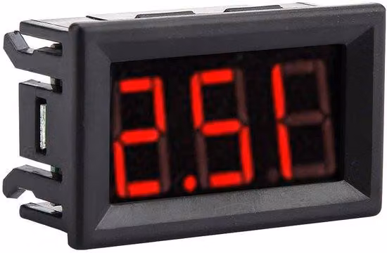 Voltmetro digitale a LED a 3 fili 056, 48 × 29 × 19 cm, display rosso, 0-100 V CC