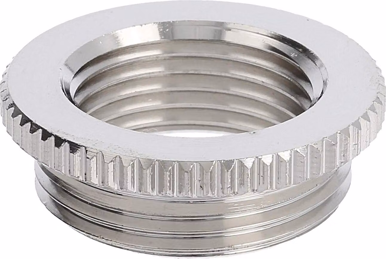 WISKA Riduttore M/M da M25x1,5 a M20x1,5 MRM-M25/M20 rotondo con zigrinatura Ottone (CuZn) nichelato Filettatura di collegamento