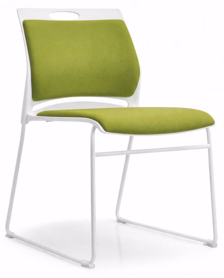 Sedia da conferenza moderna con schienale ergonomico e seduta verde