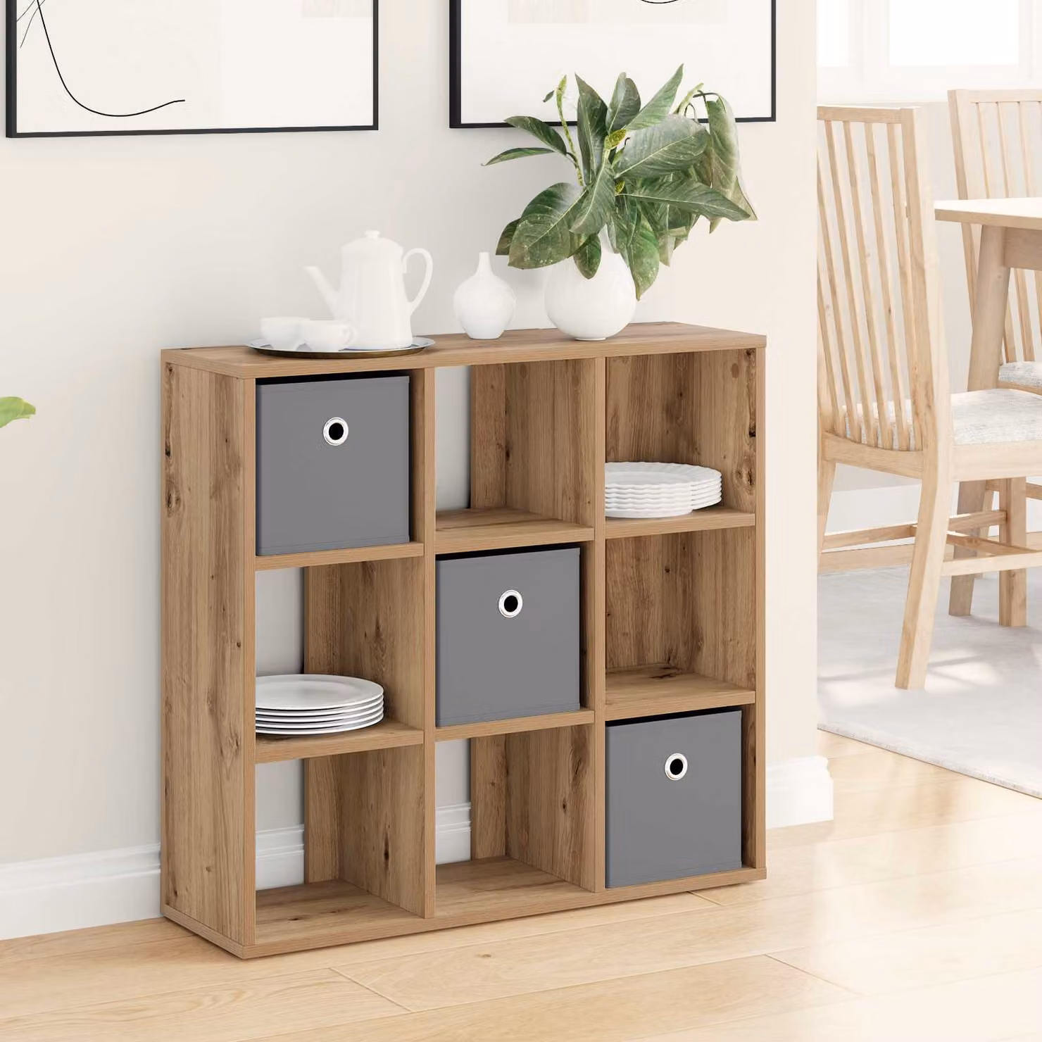 Credenza moderna vidaXL in rovere color marrone L: 73,5 cm, P: 24 cm, H: 69,5 cm