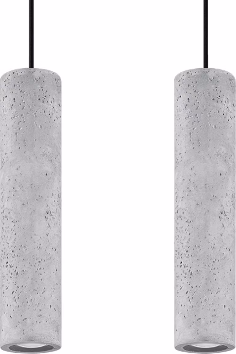 Lampada a sospensione DANTEO nero-grigio 2xGU10x40W in cemento architettonico, dimensioni: 100x34x34 cm, IP20, Pure Lume
