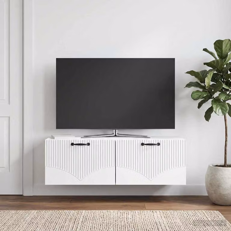 vidaXL Mobile Porta TV da Muro Bianco Moderno L 98 cm x P 31 cm x H 30 cm