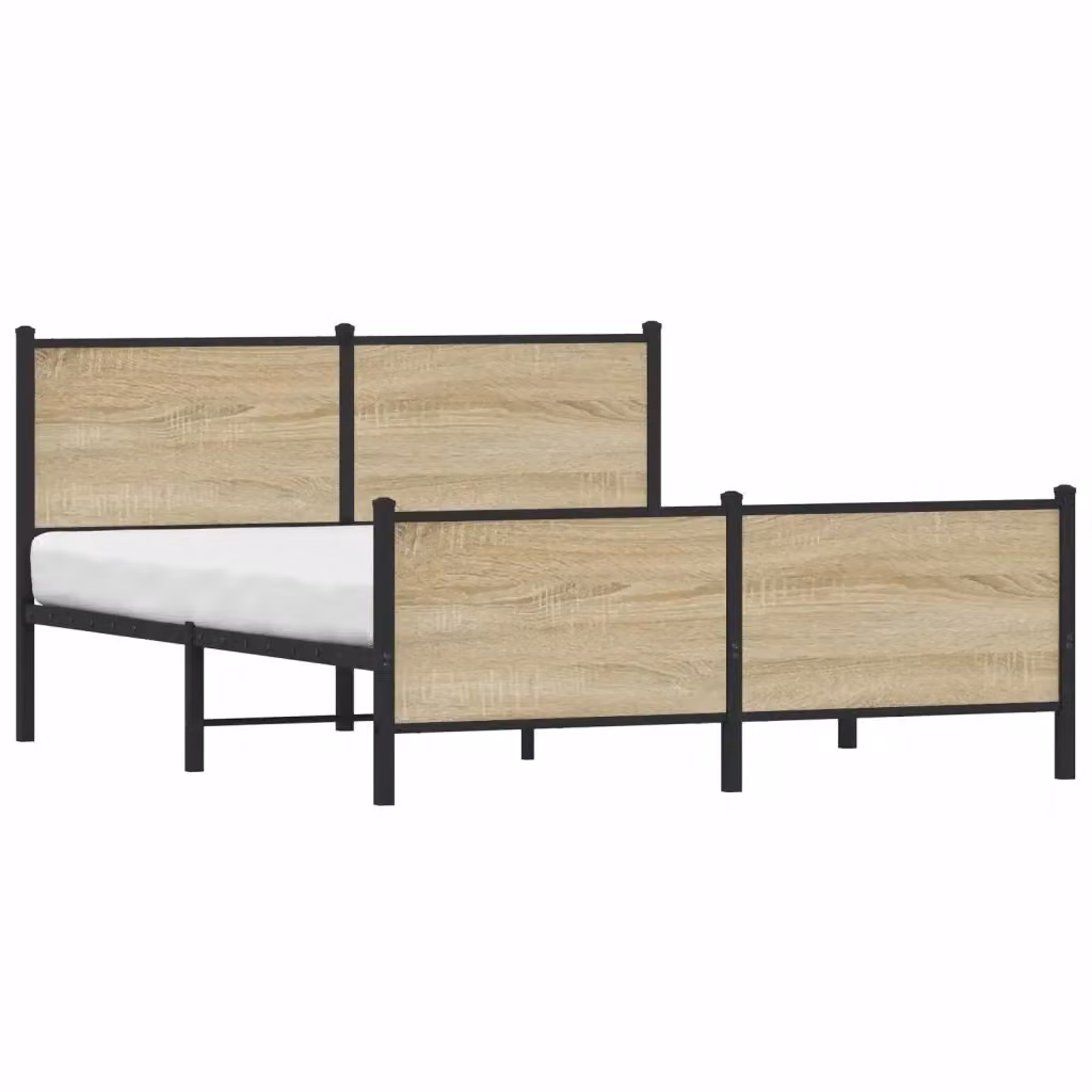 Giroletto in metallo vidaXL color rovere con struttura a doghe fisse L 140 x P 190 cm – 2
