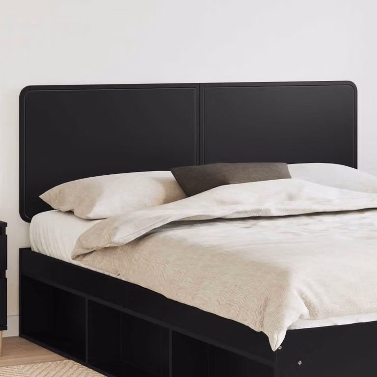 Testiera per letto moderna vidaXL in legno ingegnerizzato nero opaco