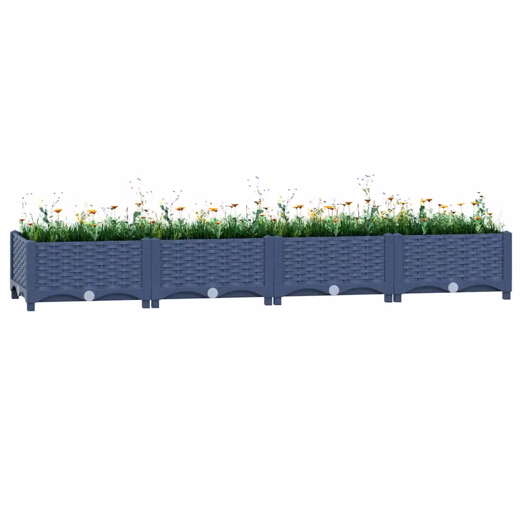 Fioriera Rialzata vidaXL in Plastica per Orto e Giardino, L 160 x P 40 x H 23 cm